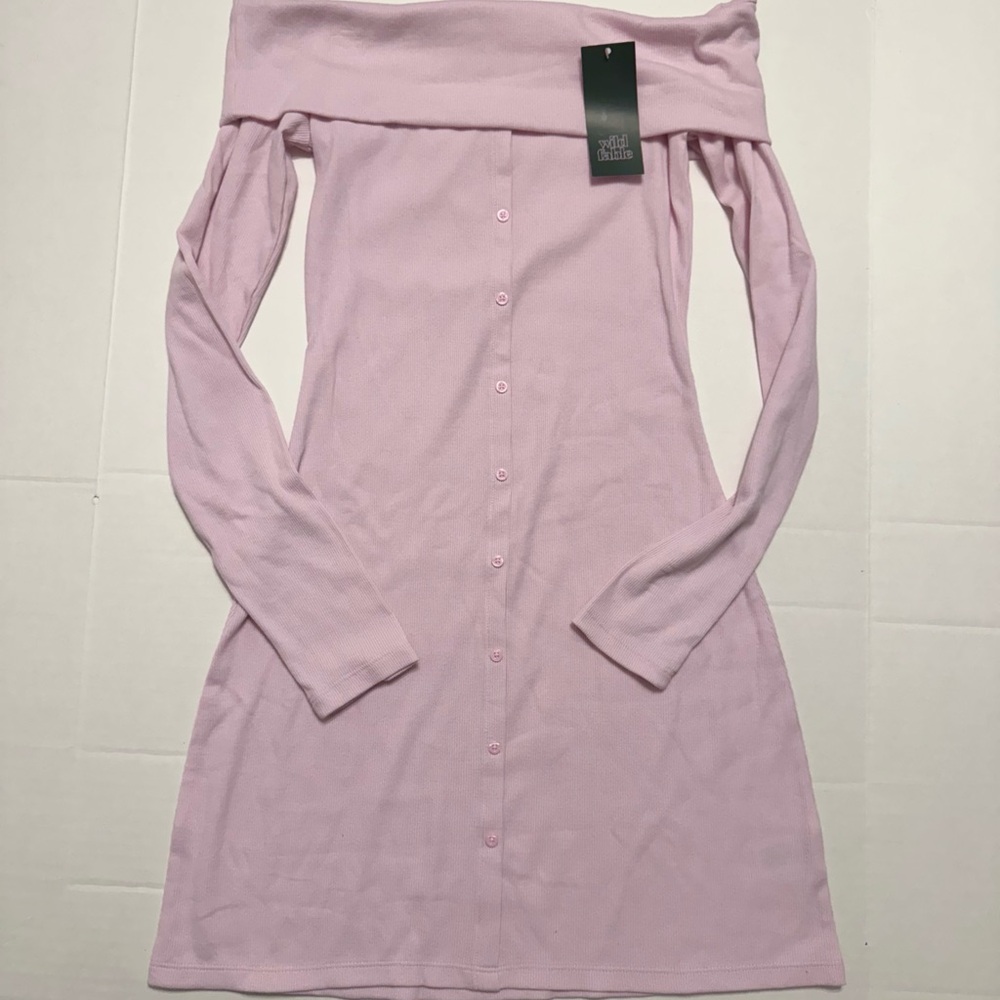 Wild Fable Light Pink Off-Shoulder Dress